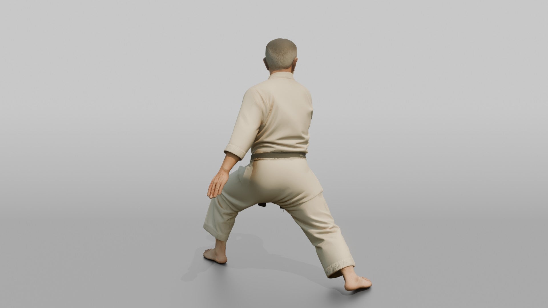 Karate Sensei Authoritative Downward Open-palm Block