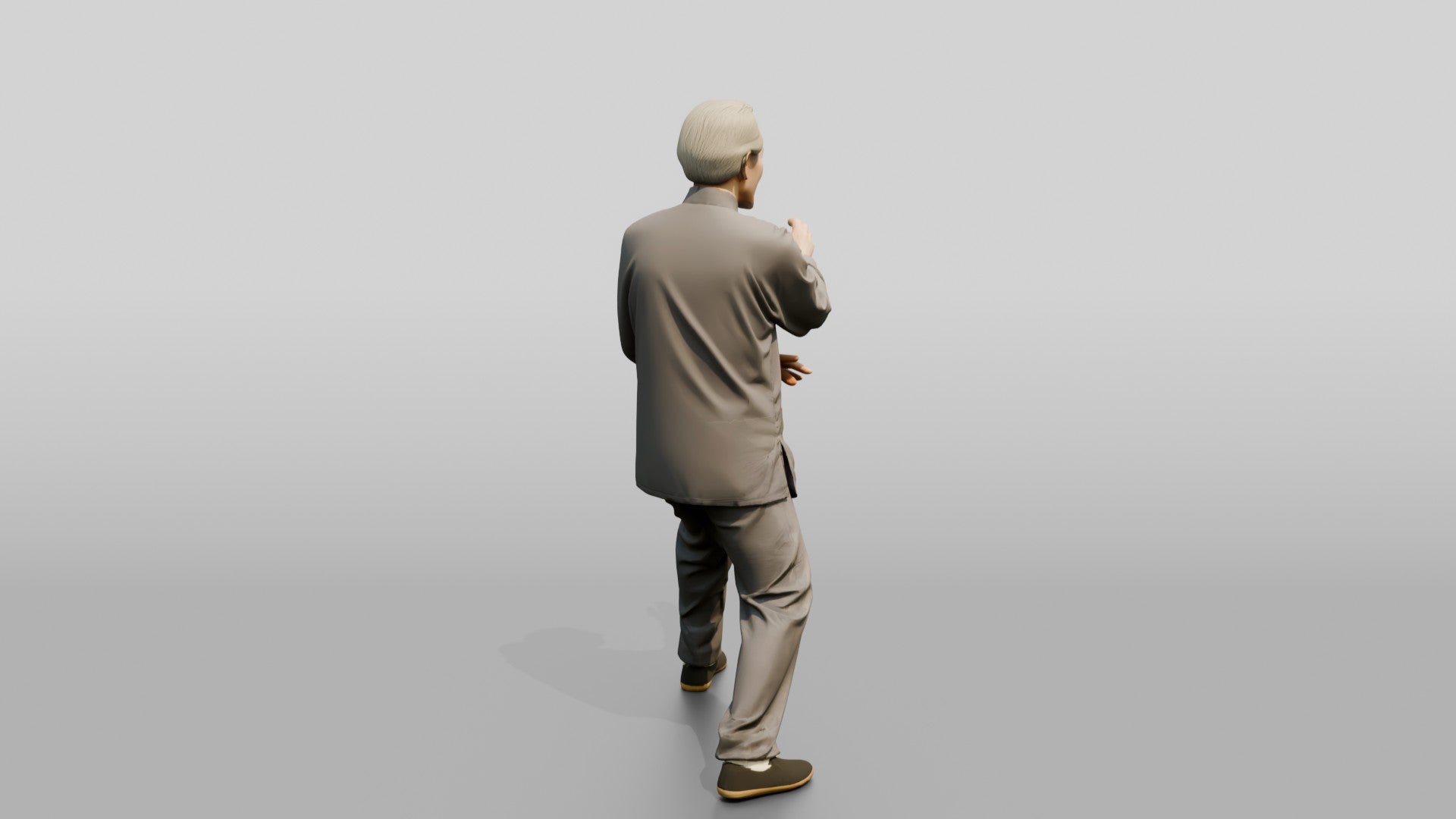 Elderly Chinese Man Practicing Tai Chi