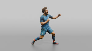 French Player Grabbing His Jersey Crest in Triumph - 3D character model, view 1