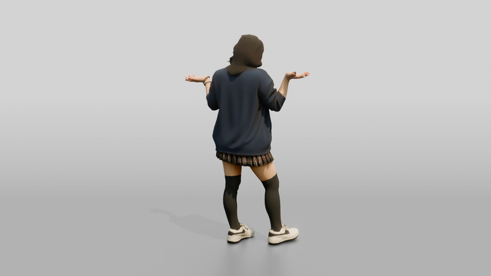 Asian Woman Shrugging Playfully