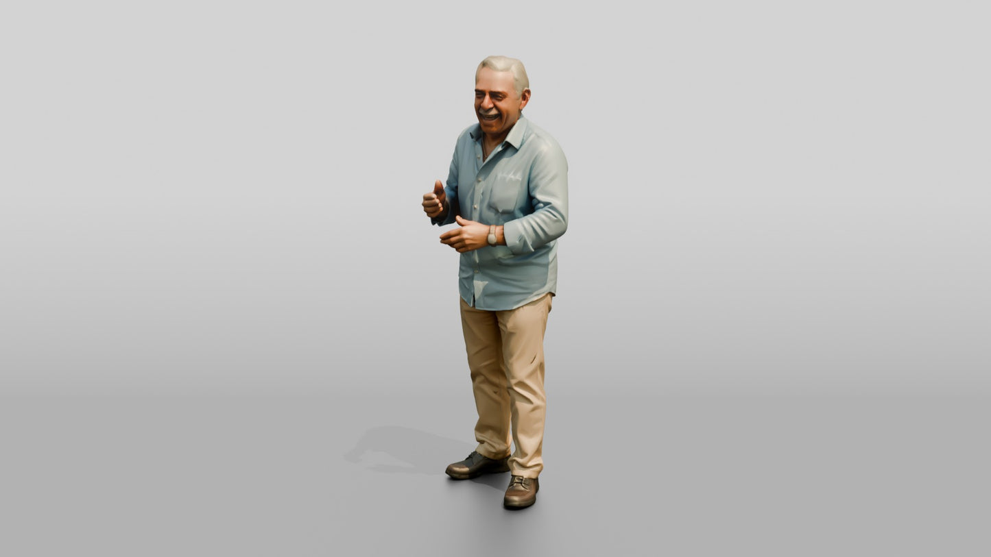 Elderly Spanish Man Laughing Heartily