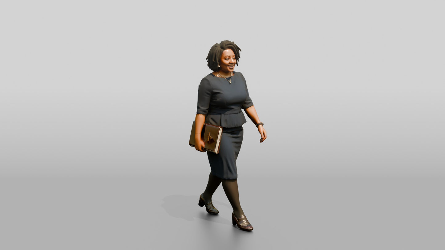 Businesswoman Walking with a Folder