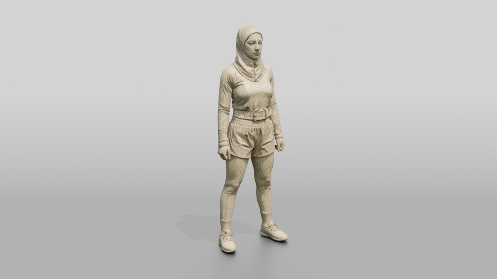 Woman in Sports Hijab and Belt