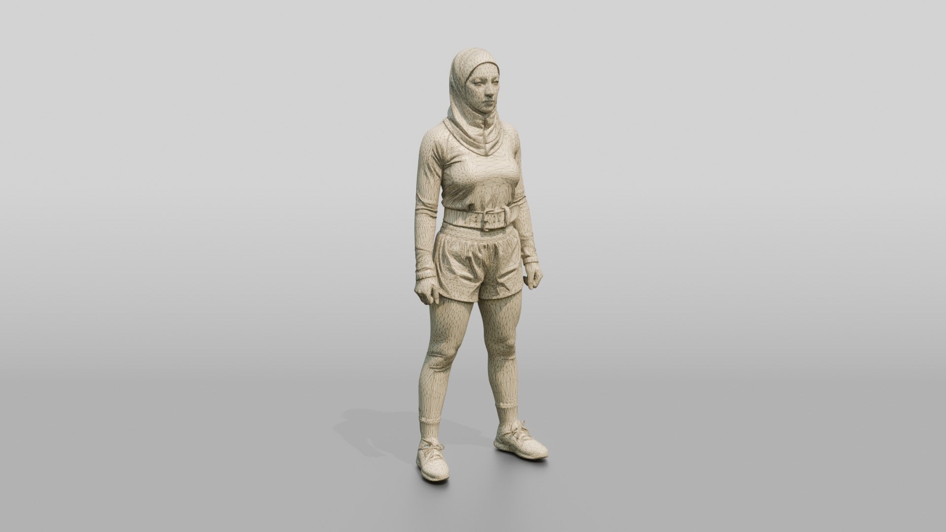 Woman in Sports Hijab and Belt