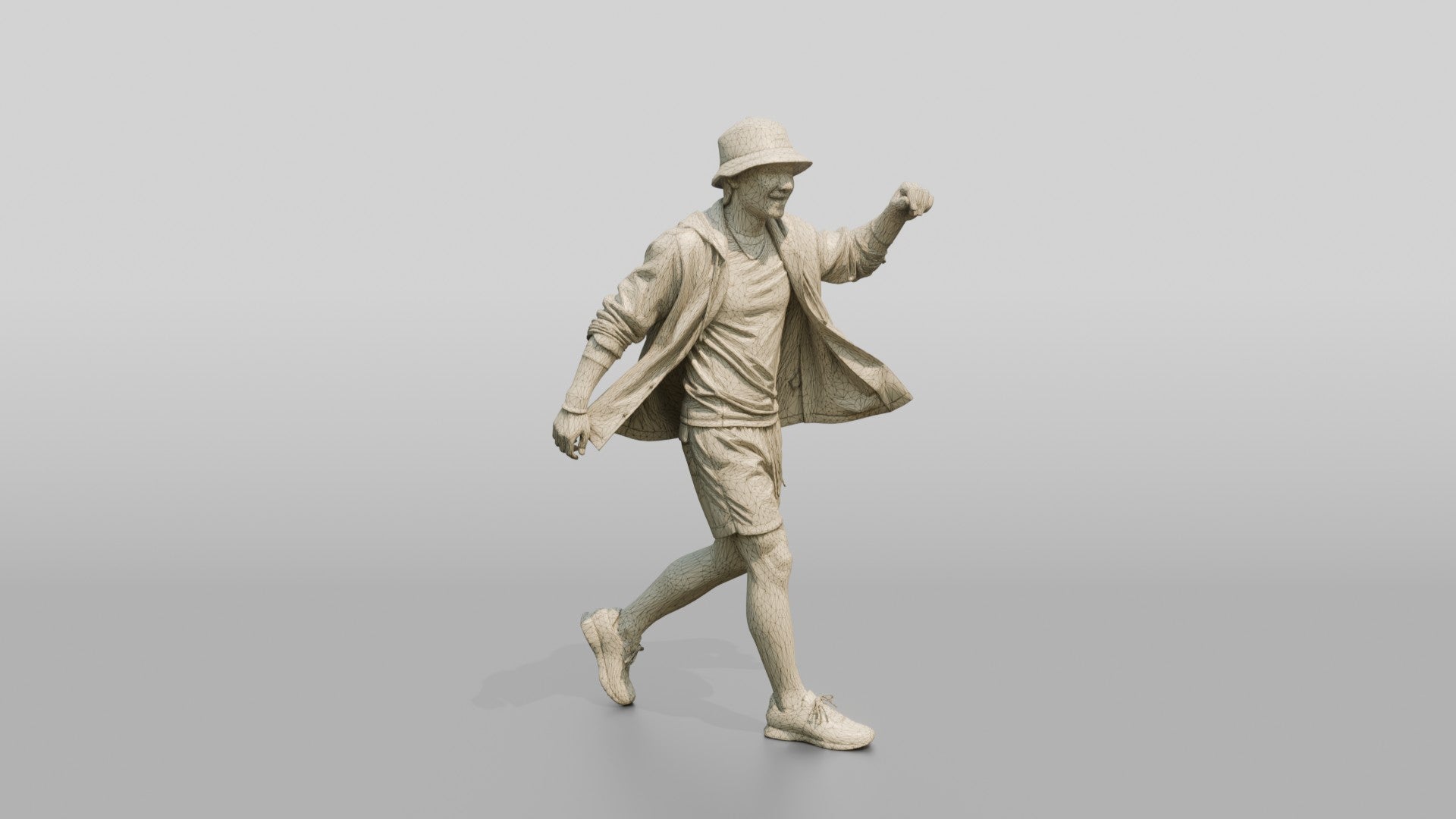 Man Shaking Out Open Linen Hoodie