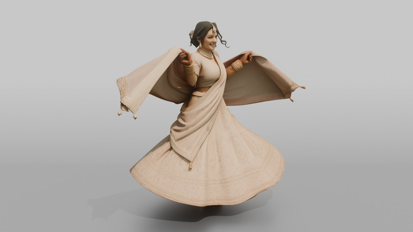 South Asian Bride Spinning in a Pastel Lehenga