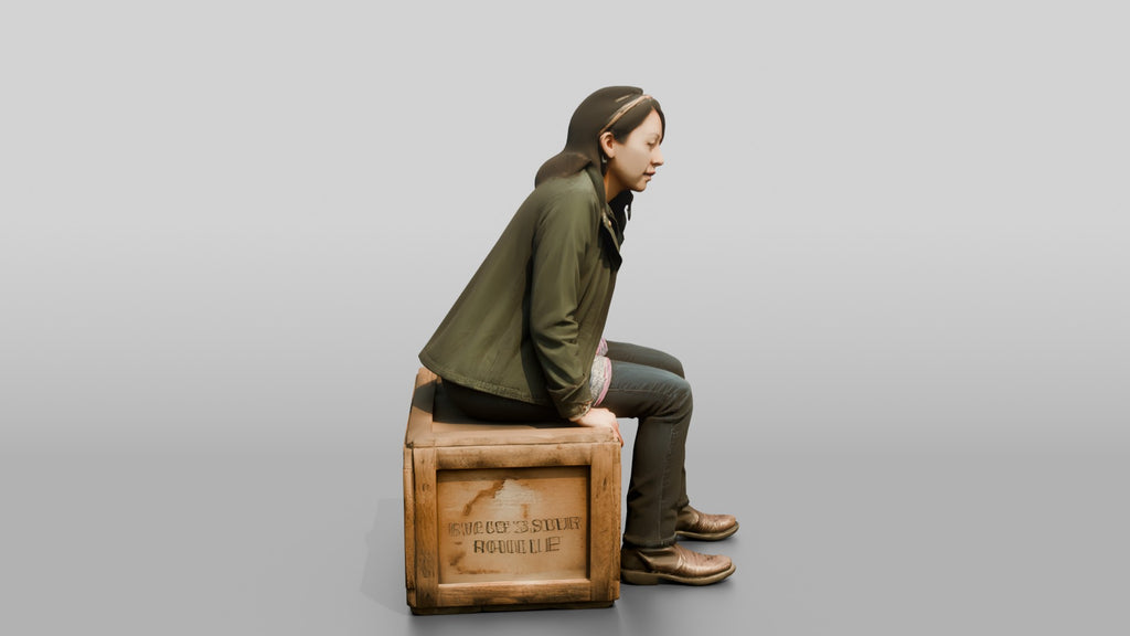 Homeless Woman Looking Unsteady While Sitting on a Crate