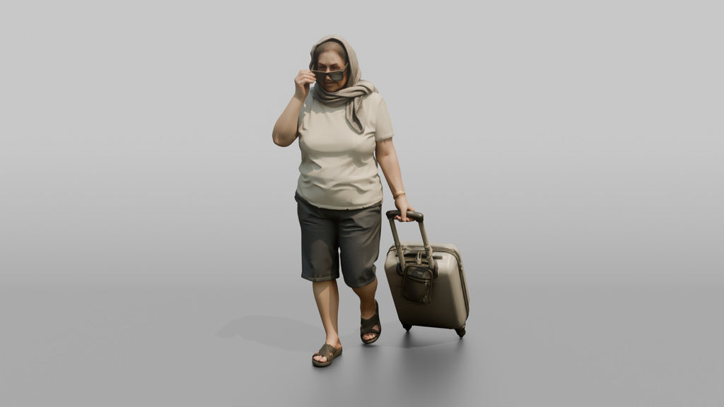 Traveler Putting On Sunglasses In Terminal