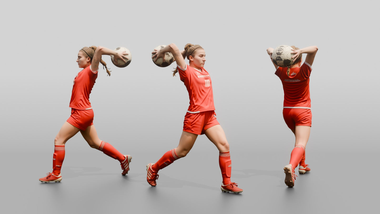 Soccer Player Arched Throw-In