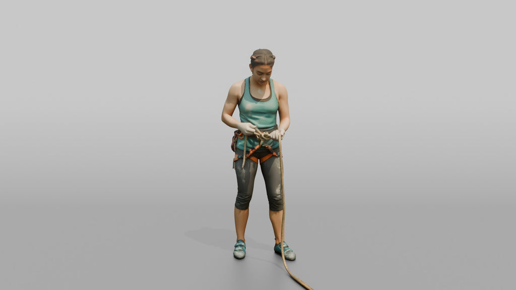 Climber Tying a Figure-Eight Knot