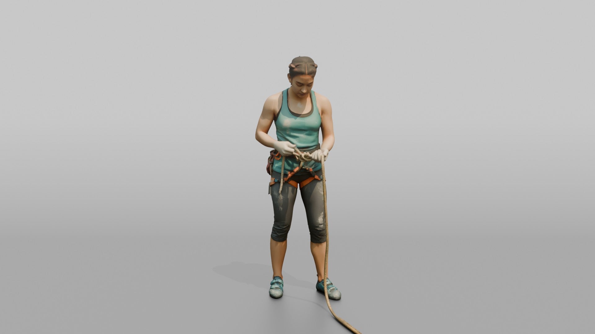 Climber Tying a Figure-Eight Knot
