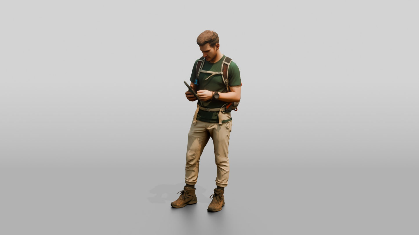 Man Checking Coastal Overlook Map