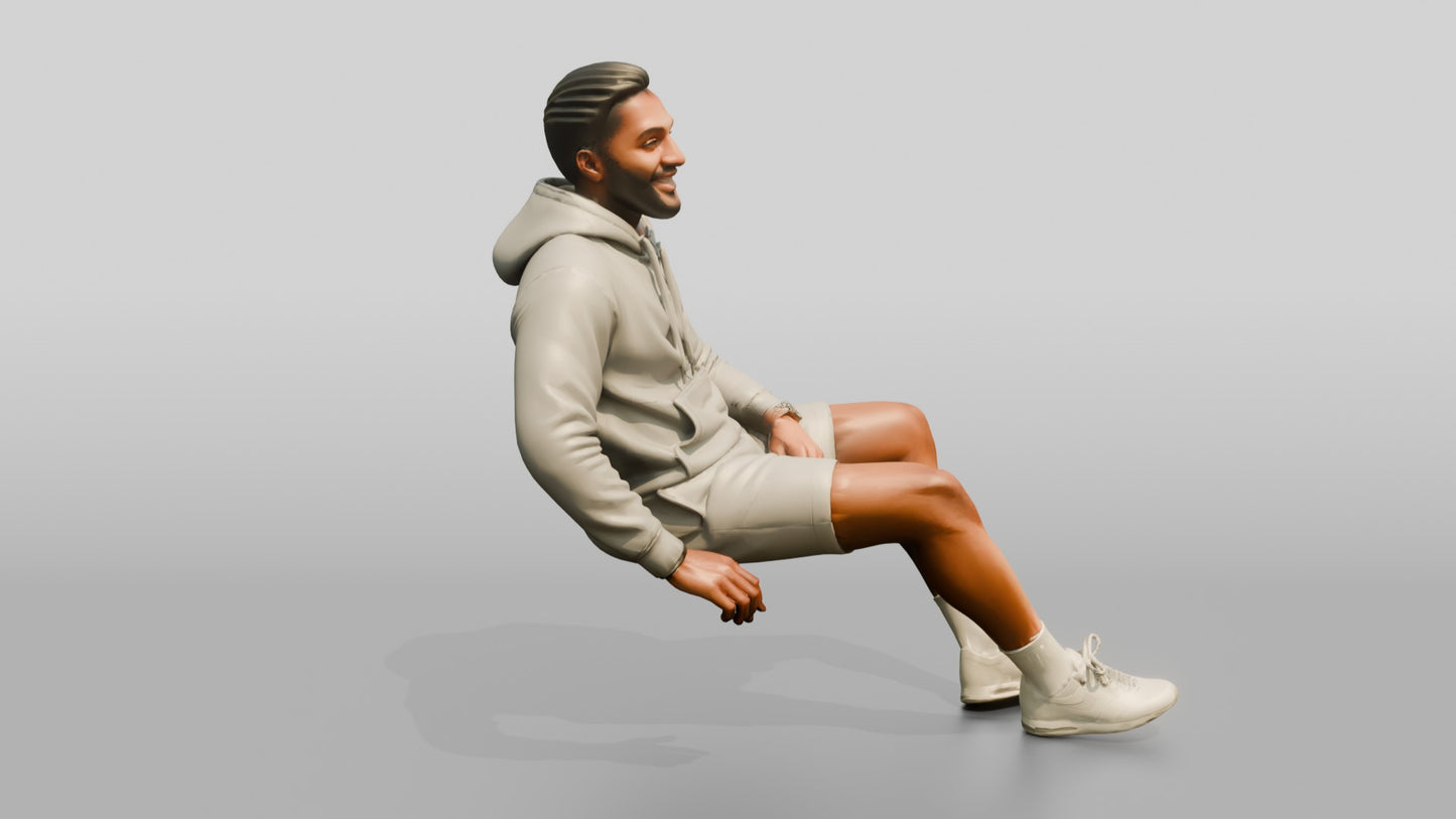 African-American Man in Fleece Athleisure Set