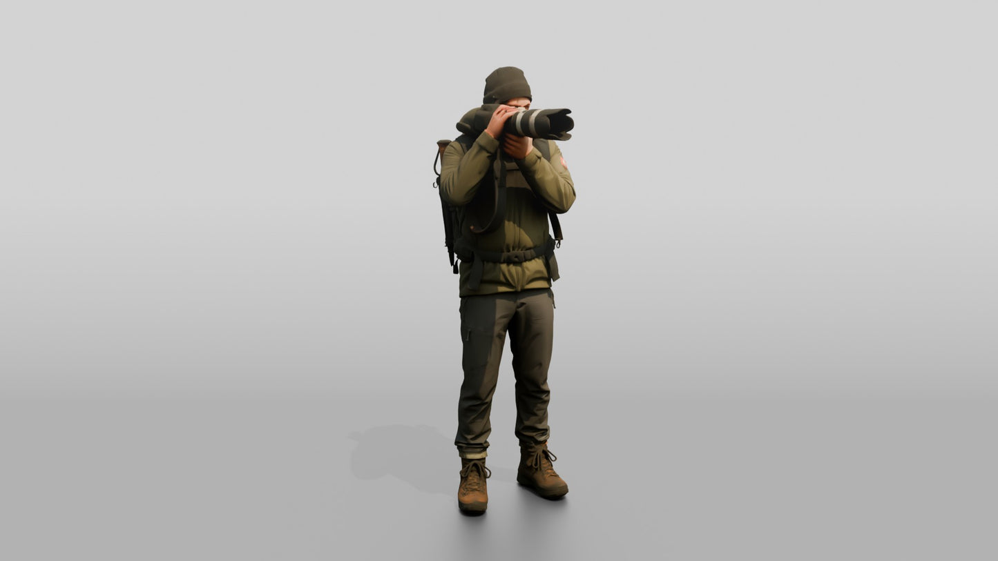 Man Photographing Mountain Scene