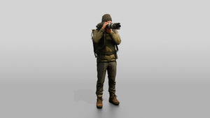 Man Photographing Mountain Scene - 3D character model, view 1