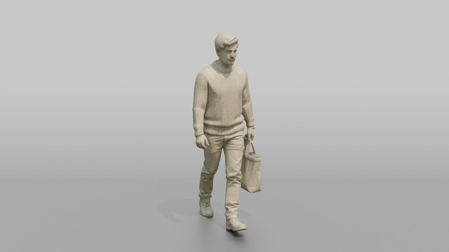Dutch Man Walking in a Wool Sweater
