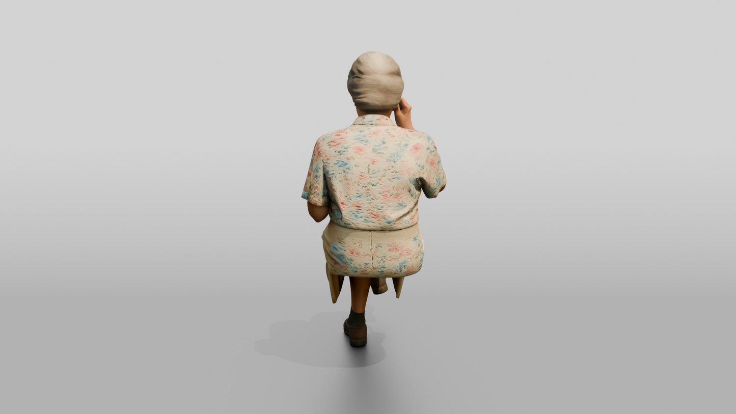 Elderly Slender Spanish Woman Adjusting Her Glasses