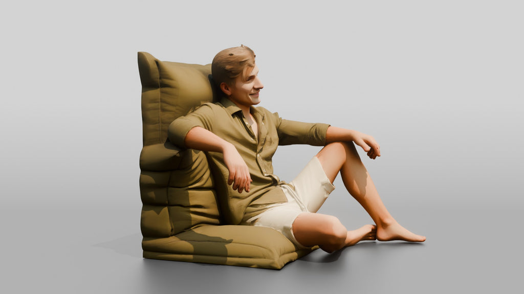 Man Reclining on a Lounge Cushion