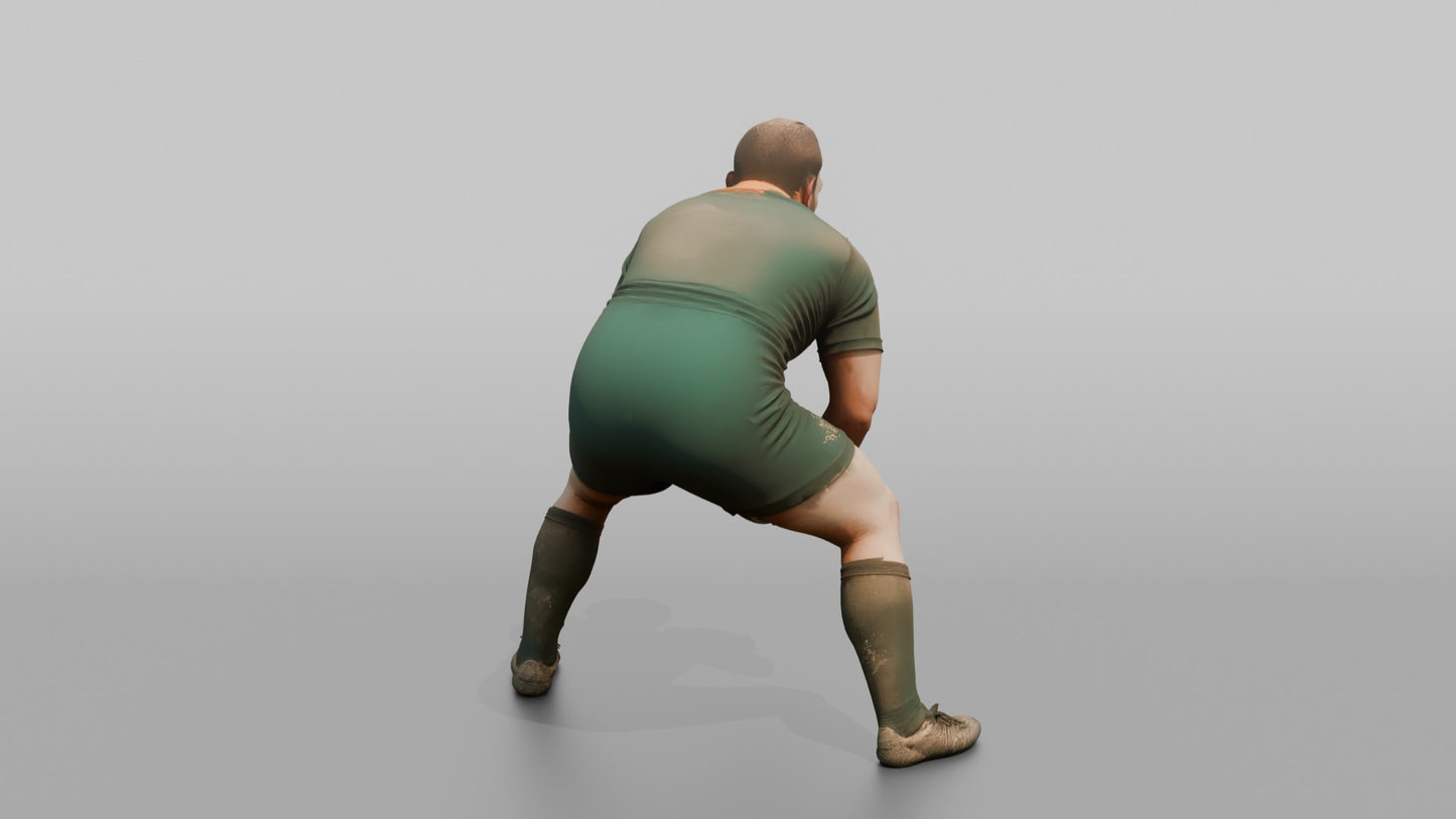 South African Prop in an Intimidating Battle-Worn Stance