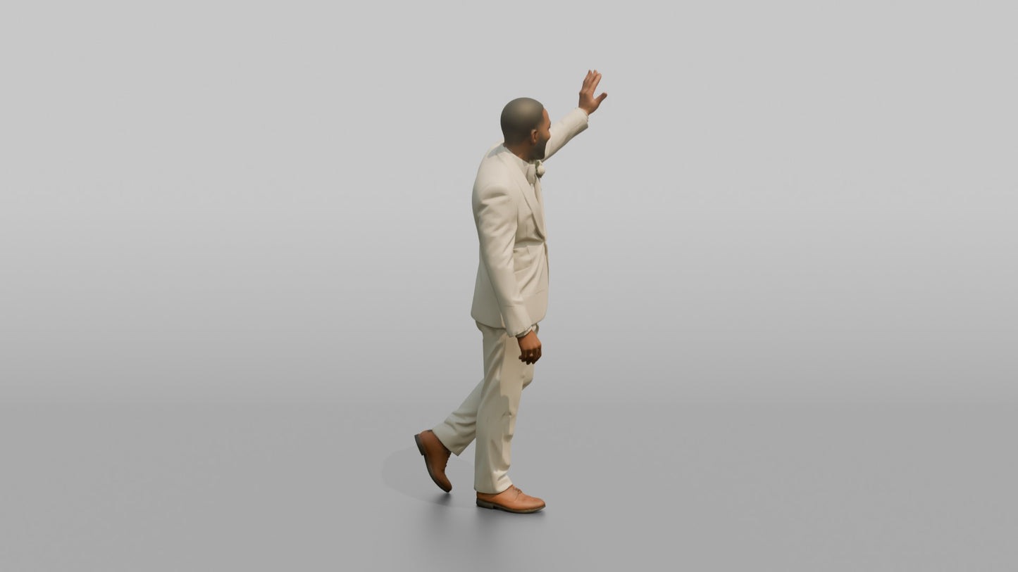Black Groom High-Fiving an Invisible Guest