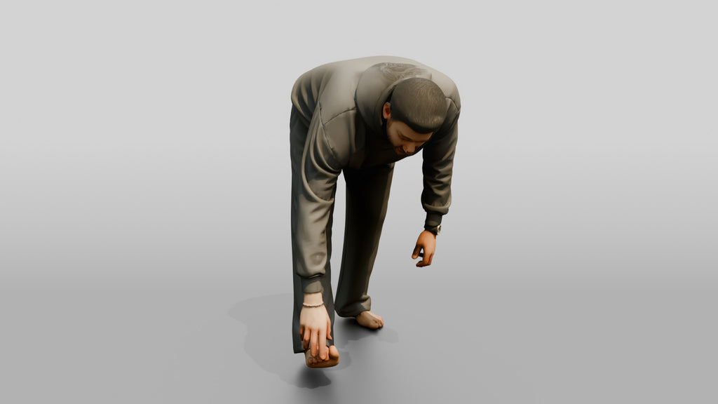Man Stretching Hamstring Warm-up