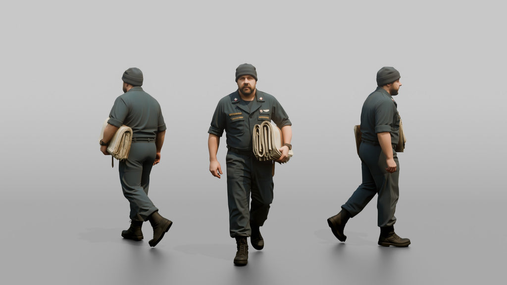 Quartermaster Carrying Navigation Charts Across the Bridge