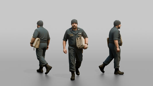 Quartermaster Carrying Navigation Charts Across the Bridge