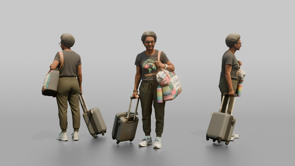 Traveler Holding A Boarding Pass - 3D character model