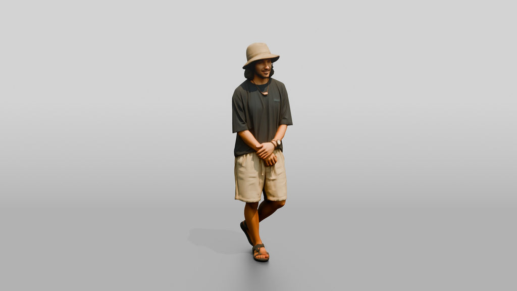 Man Leaning Back in Relaxed Surf Pose