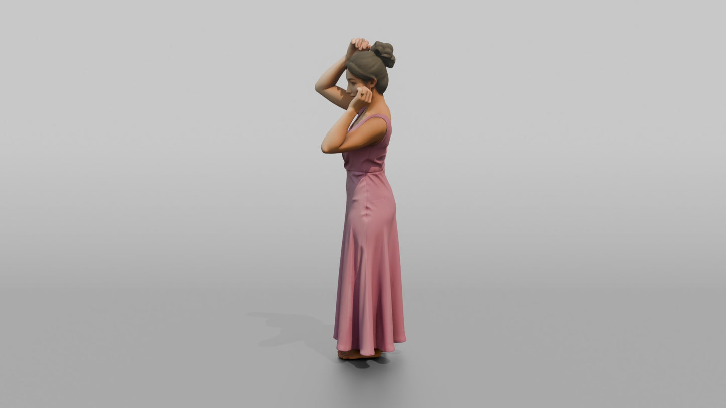 Wedding Guest Fixing Her Hair Updo