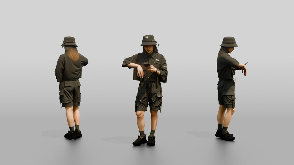 Techwear Woman Checking Her Phone