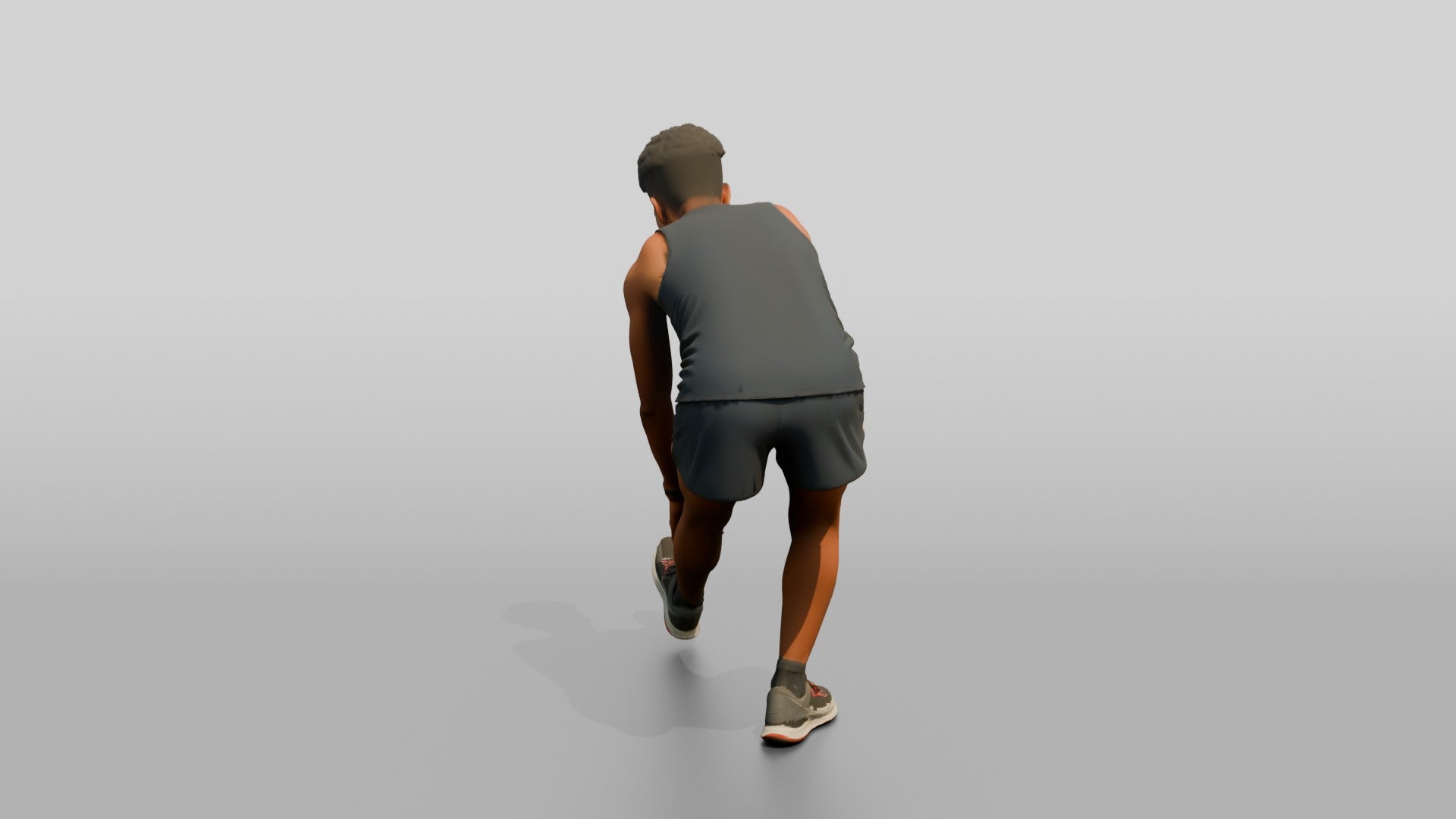 Athletic Young Moroccan Man Stretching Before a Run