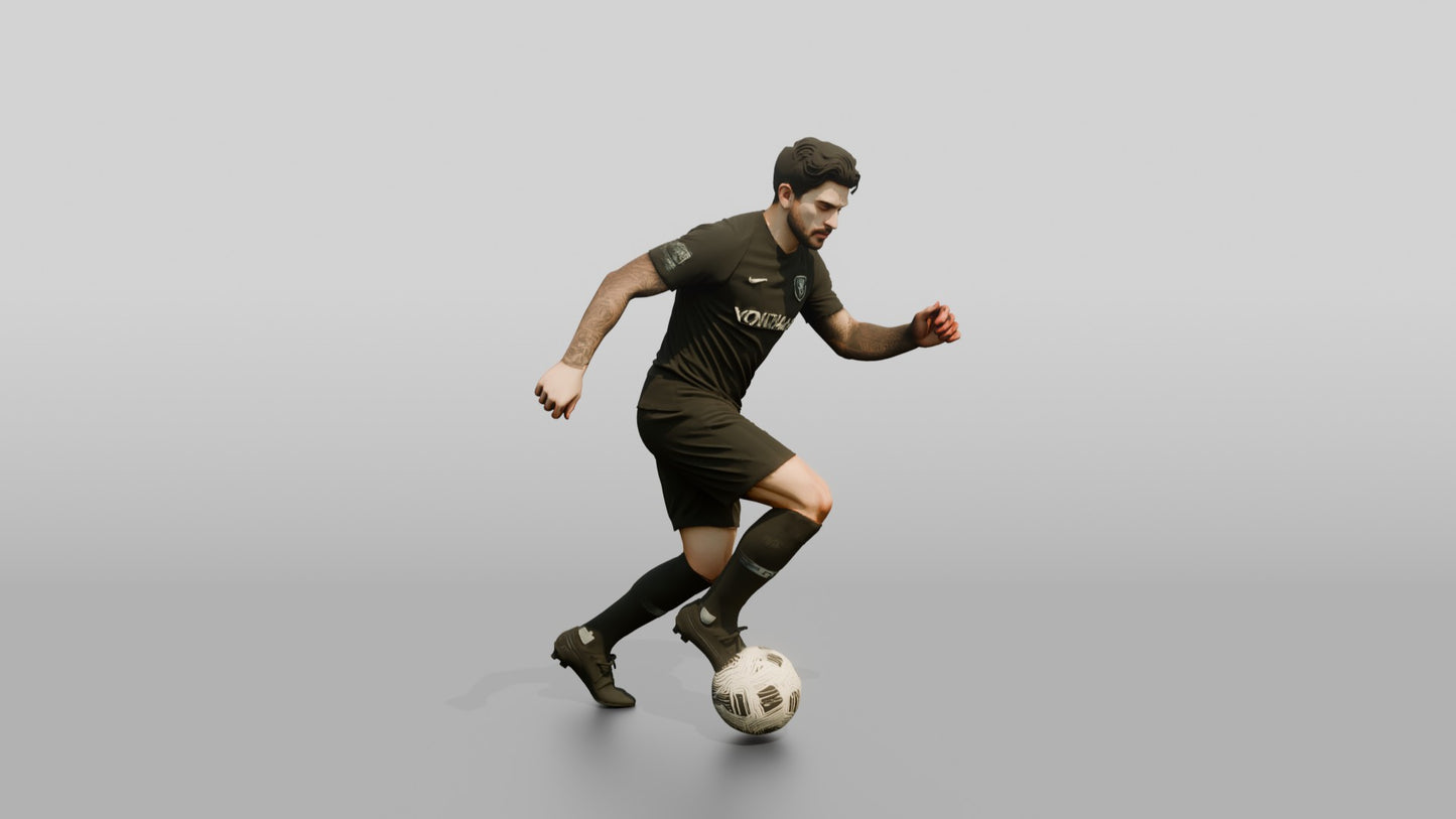 Soccer Player Step-Over Dribble