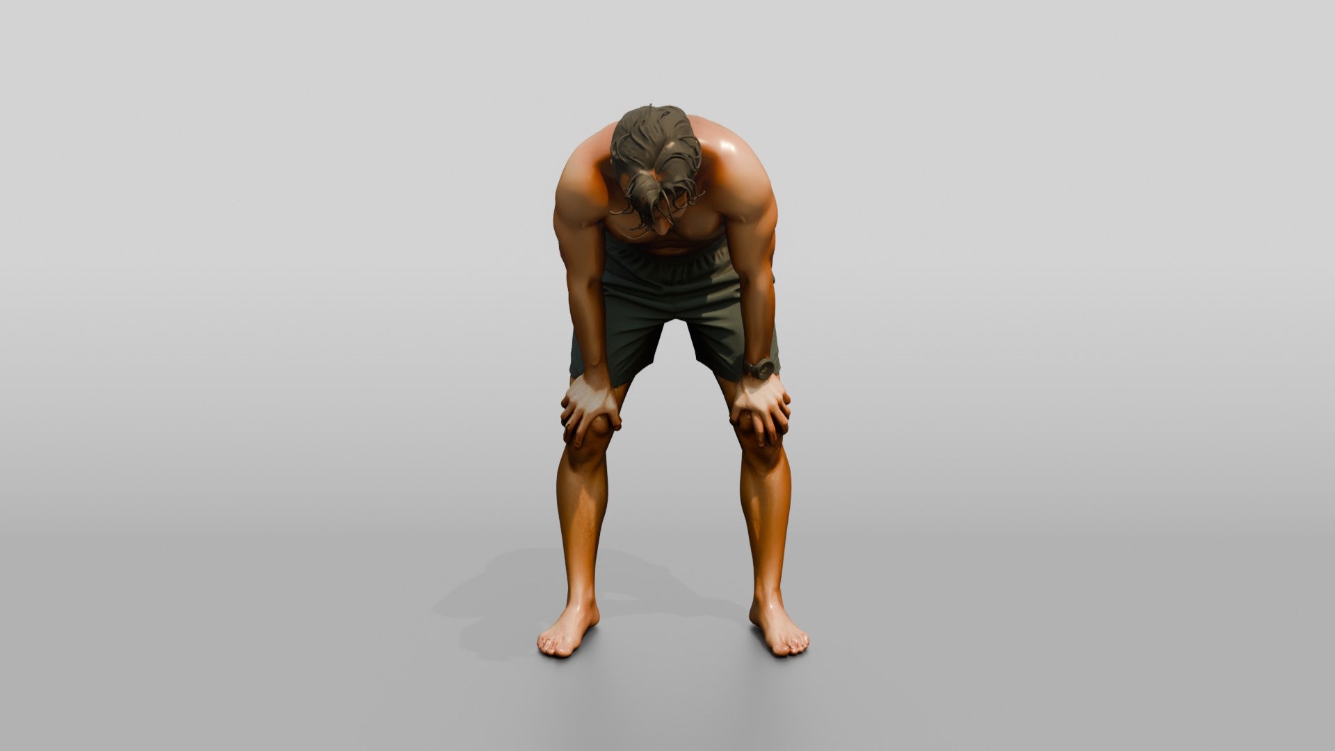 Man Resting After Intense Workout