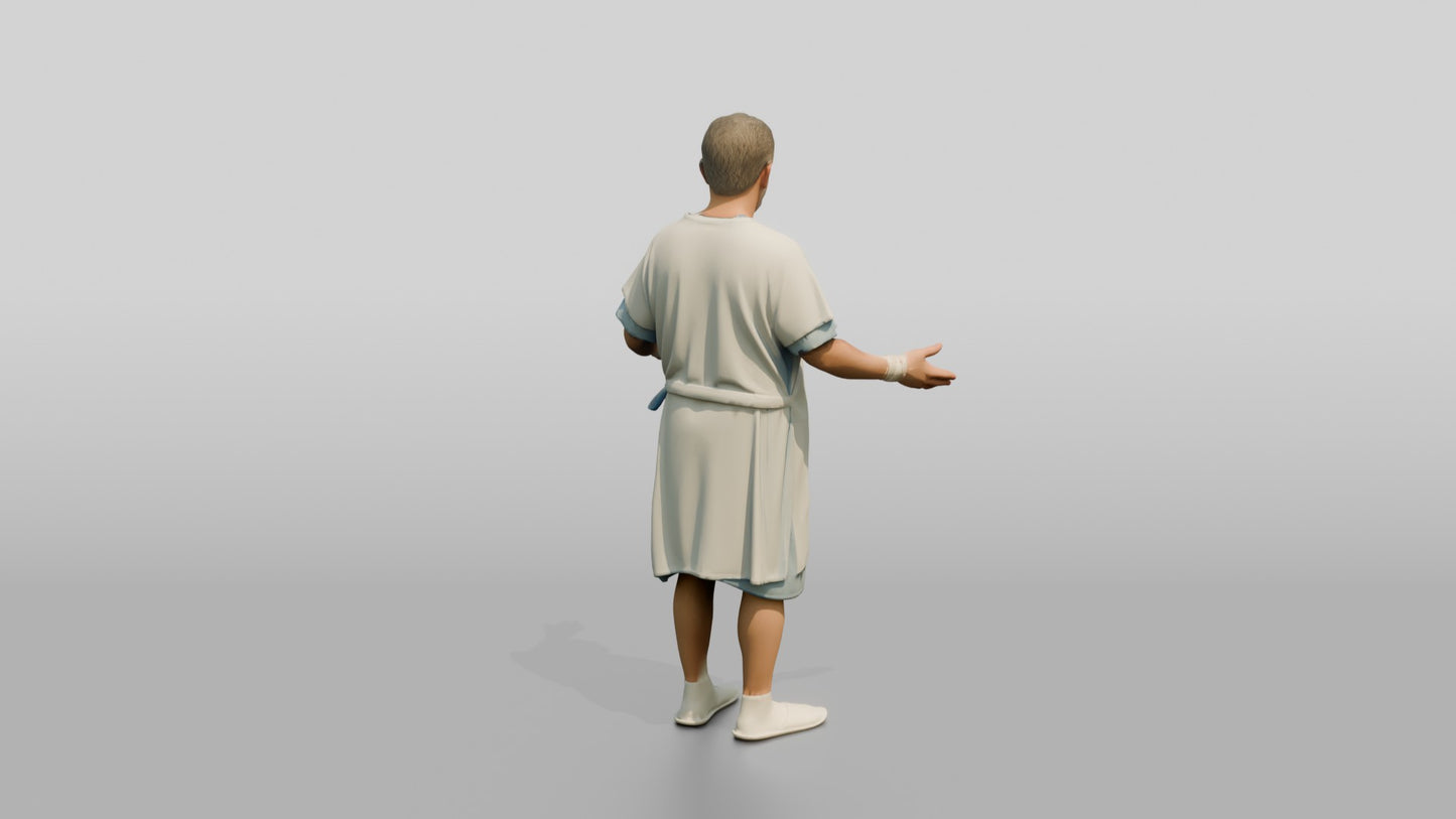 Elderly Man Patient with Arms Open Wide