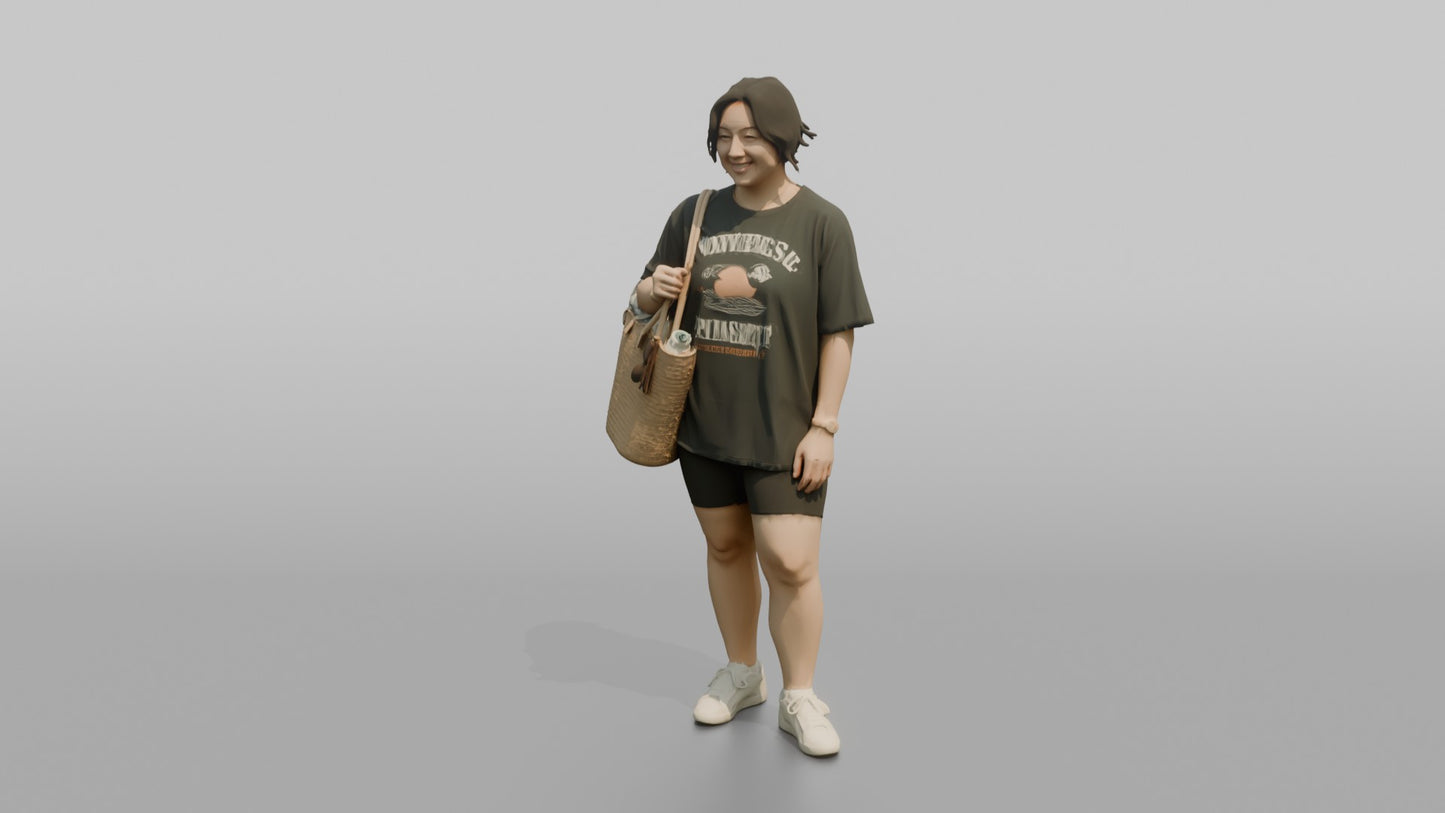Vacationer Wearing Oversized Graphic Tee