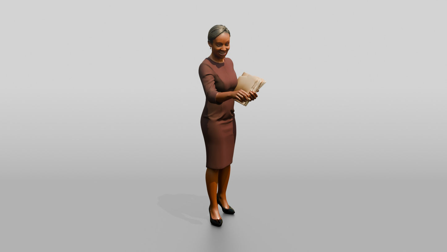 Businesswoman Gesturing with a Folder