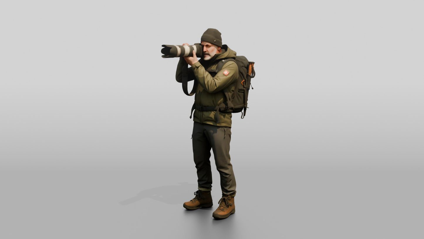Man Photographing Mountain Scene