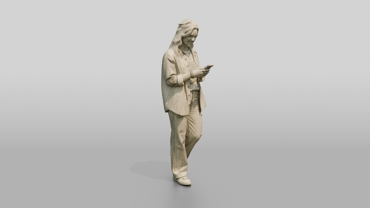 Grunge Skater Woman 02 - wireframe topology preview