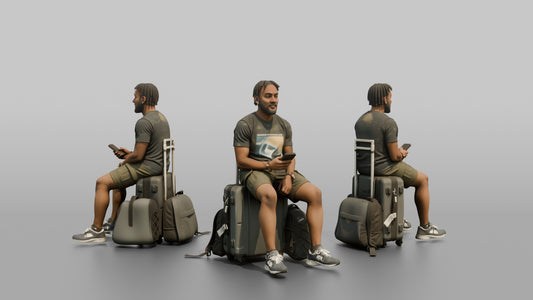 Vacationer Wearing Graphic T Shirt And Shorts - 3D character model