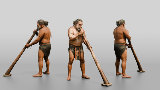 Didgeridoo Player with Painted Instrument