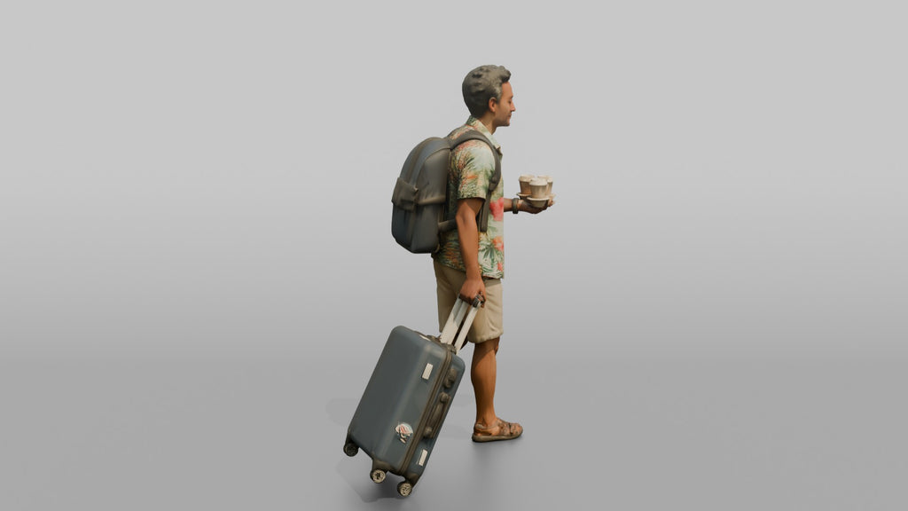 Traveler Carrying Coffee To The Gate