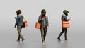Helmeted Food Courier
