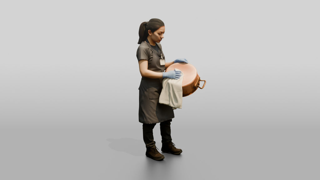 Dishwasher Drying a Copper Pan