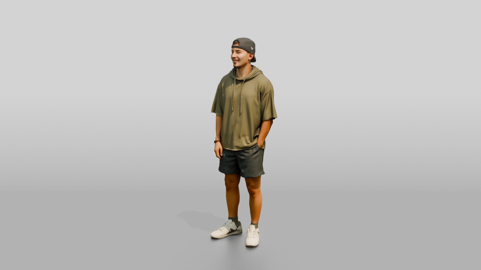 Latino Man Relaxed Pose in Terry Cloth Hoodie