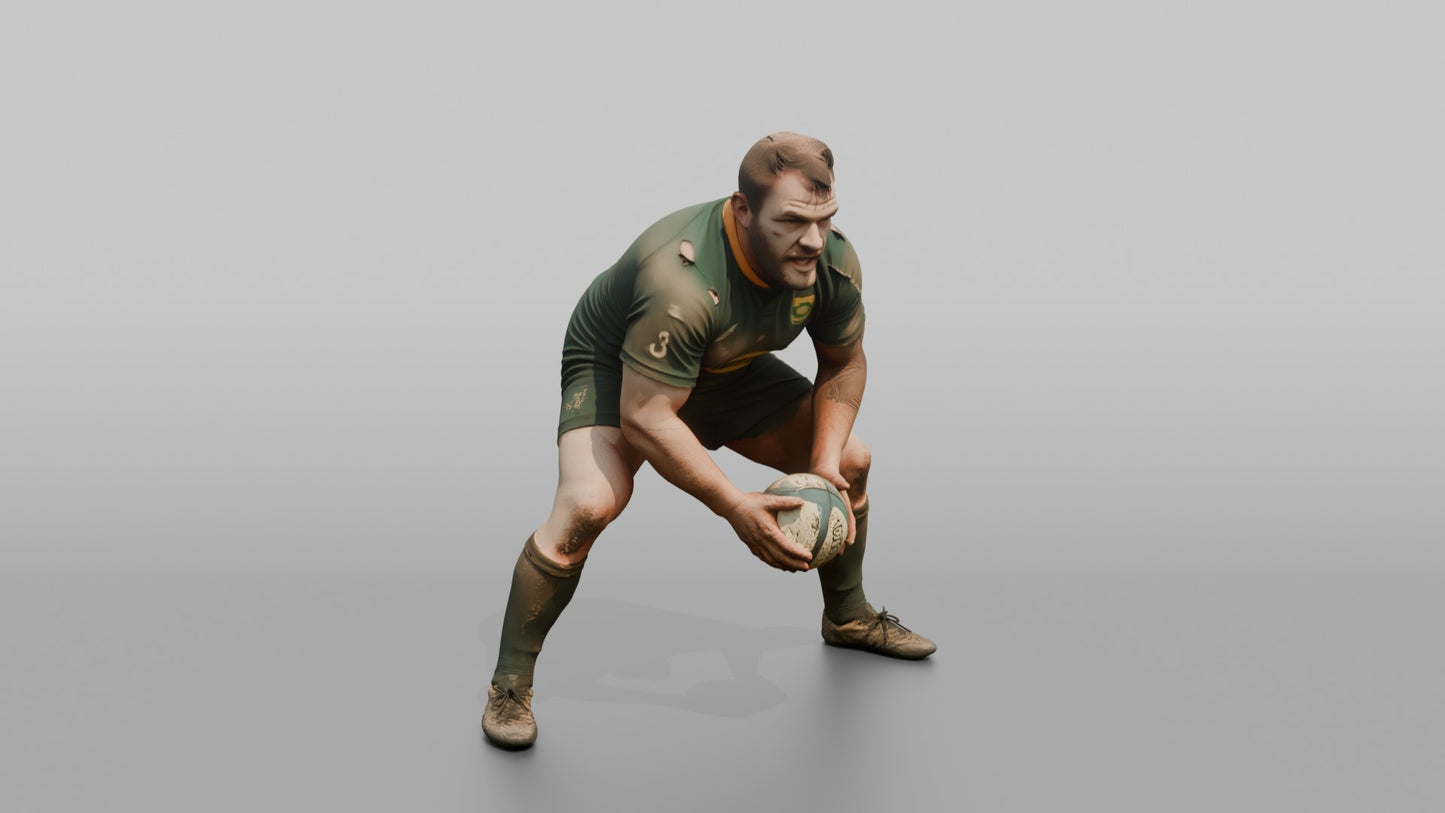 South African Prop in an Intimidating Battle-Worn Stance
