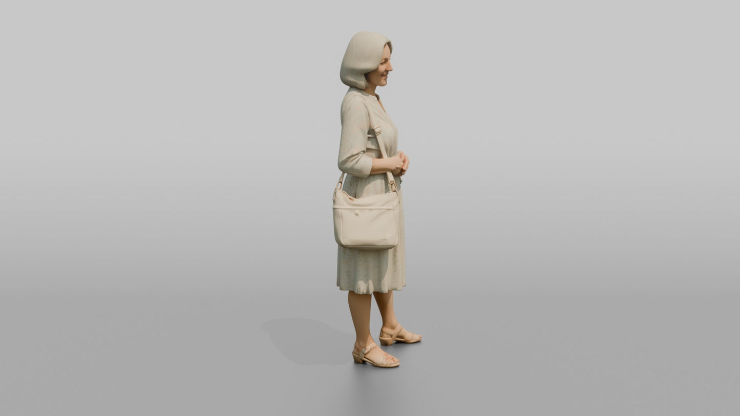 Dutch Grandmother in a Pastel Summer Dress