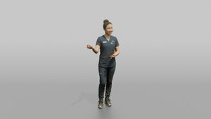 Esthetician Woman Gesturing Toward A Treatment Chair - 3D character model