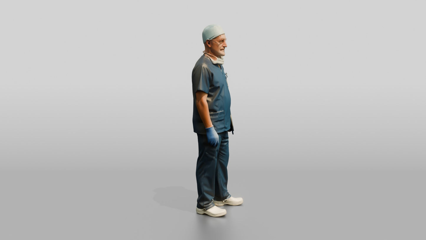 Older White Man Doctor Standing