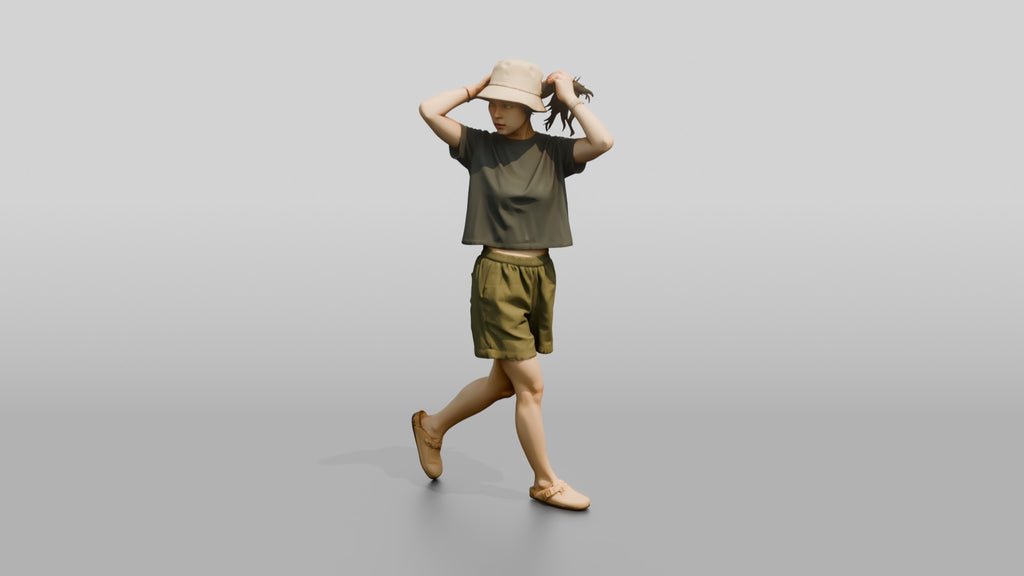 Woman Tying Back Her Hair